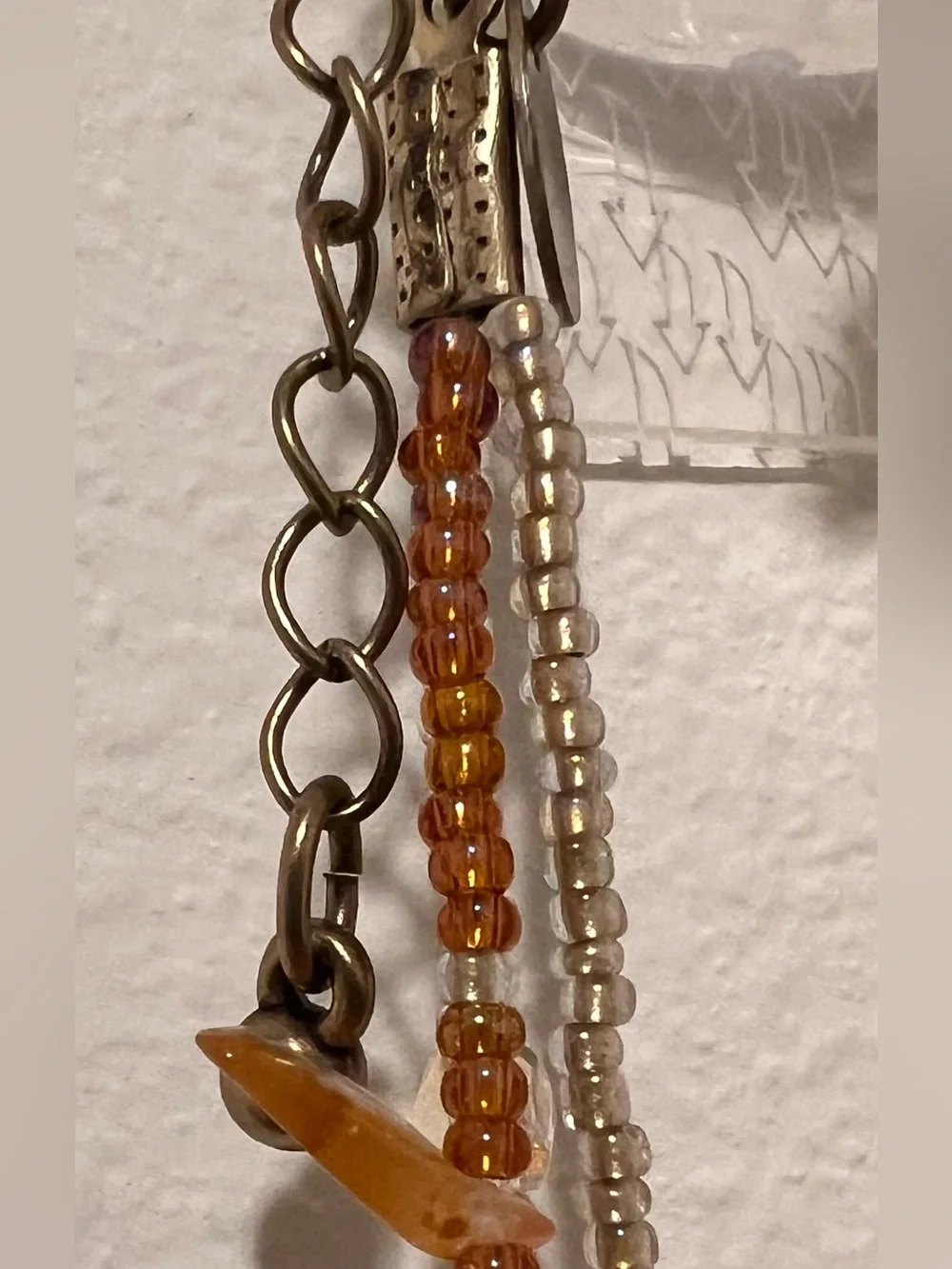Lia Sophia Multi-Strand Amber, Orange & Cream Beaded Necklace